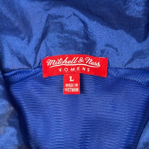 Mitchell & Ness Windbreaker New York Giants Women Large Blue Full Zip NFL Jacket - Picture 3 of 11